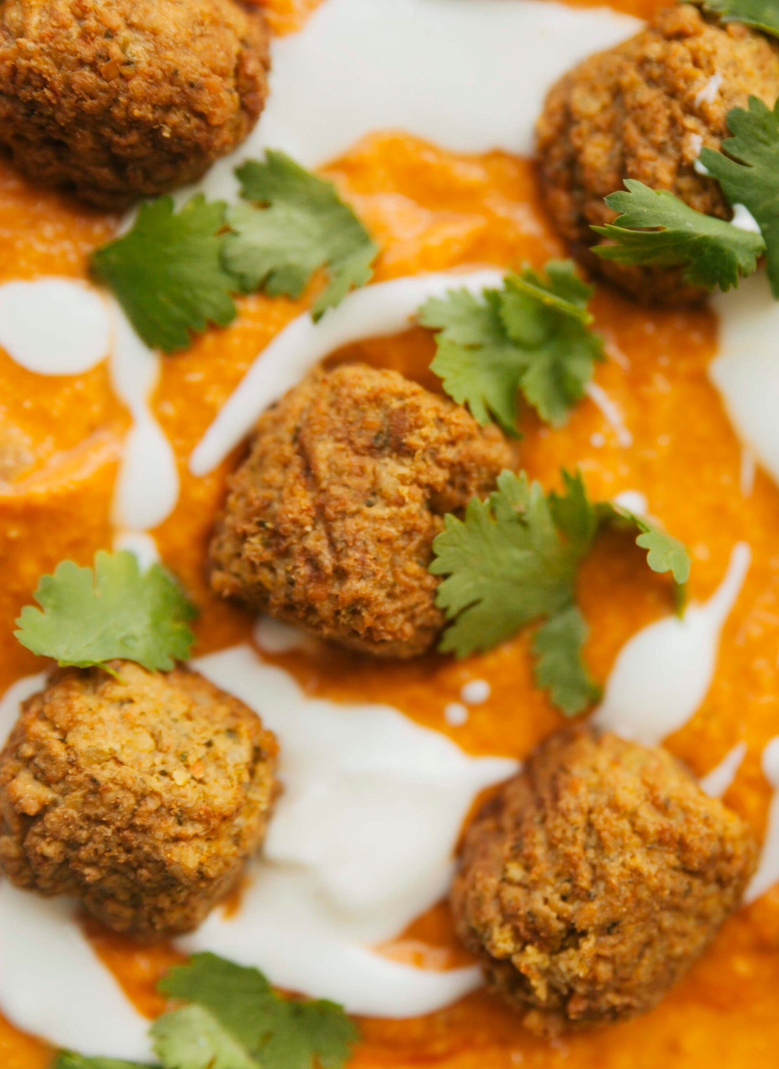Coconut Curry with Crispy Falafels & Cilantro