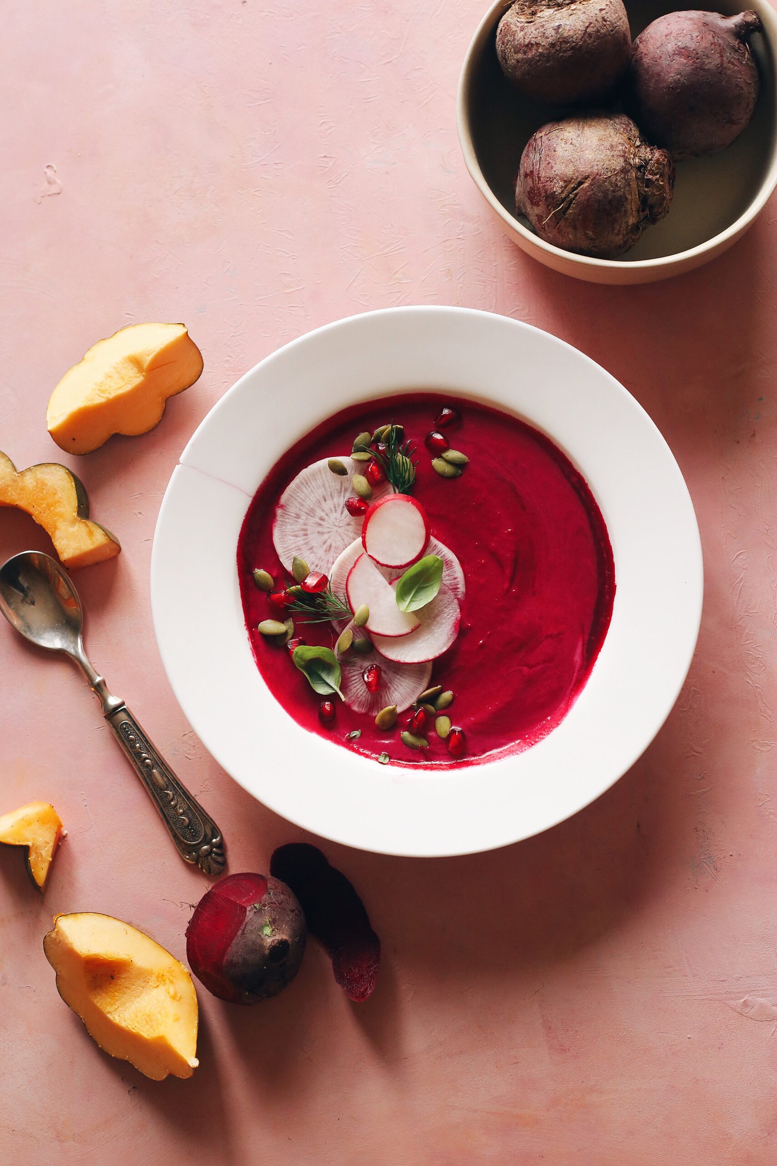 Cozy Beet Soup with Roasted Vegetables