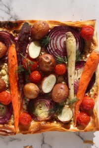 Loaded Veggie & Feta Phyllo Flatbread
