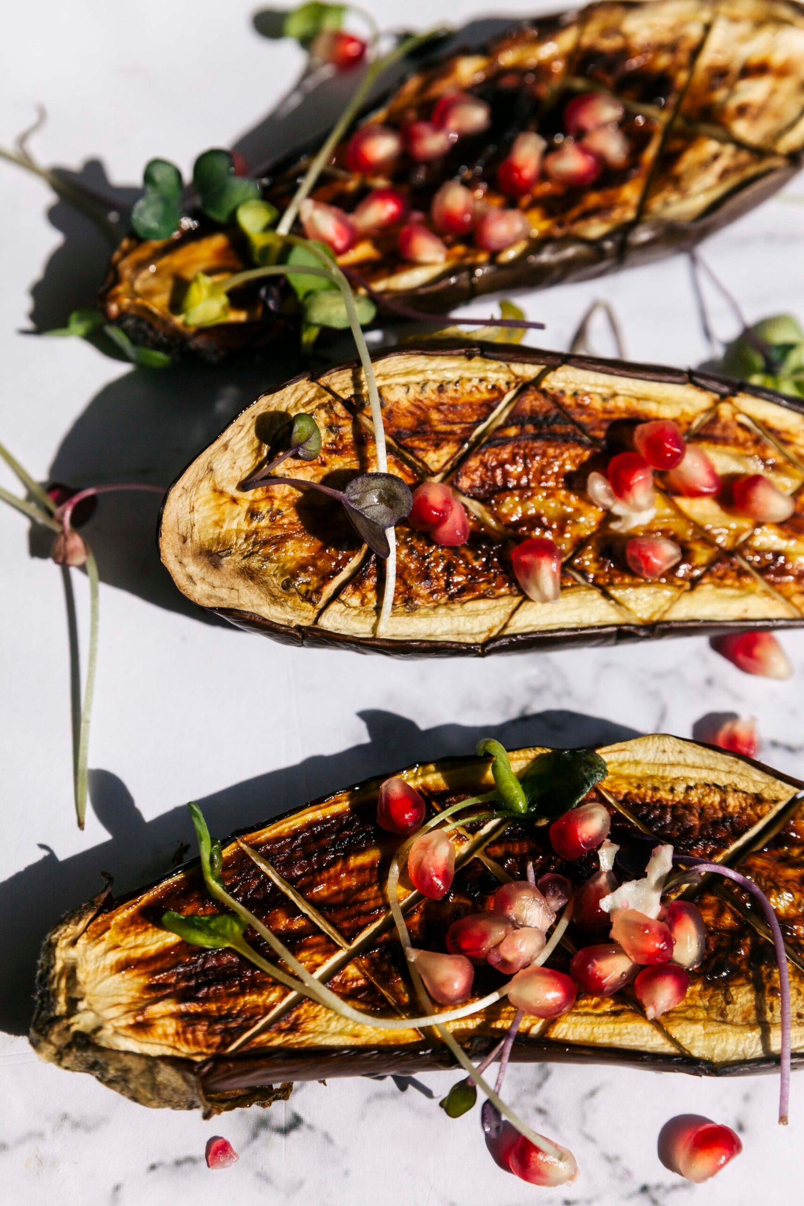 Roasted Eggplant with Smoked Paprika, Sumac & Pomegranate