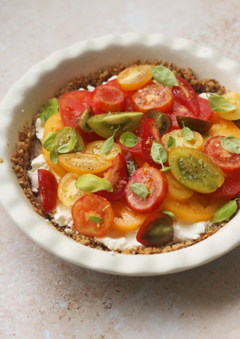 Sourdough Tomato Tart with Goat Cheese & Basil