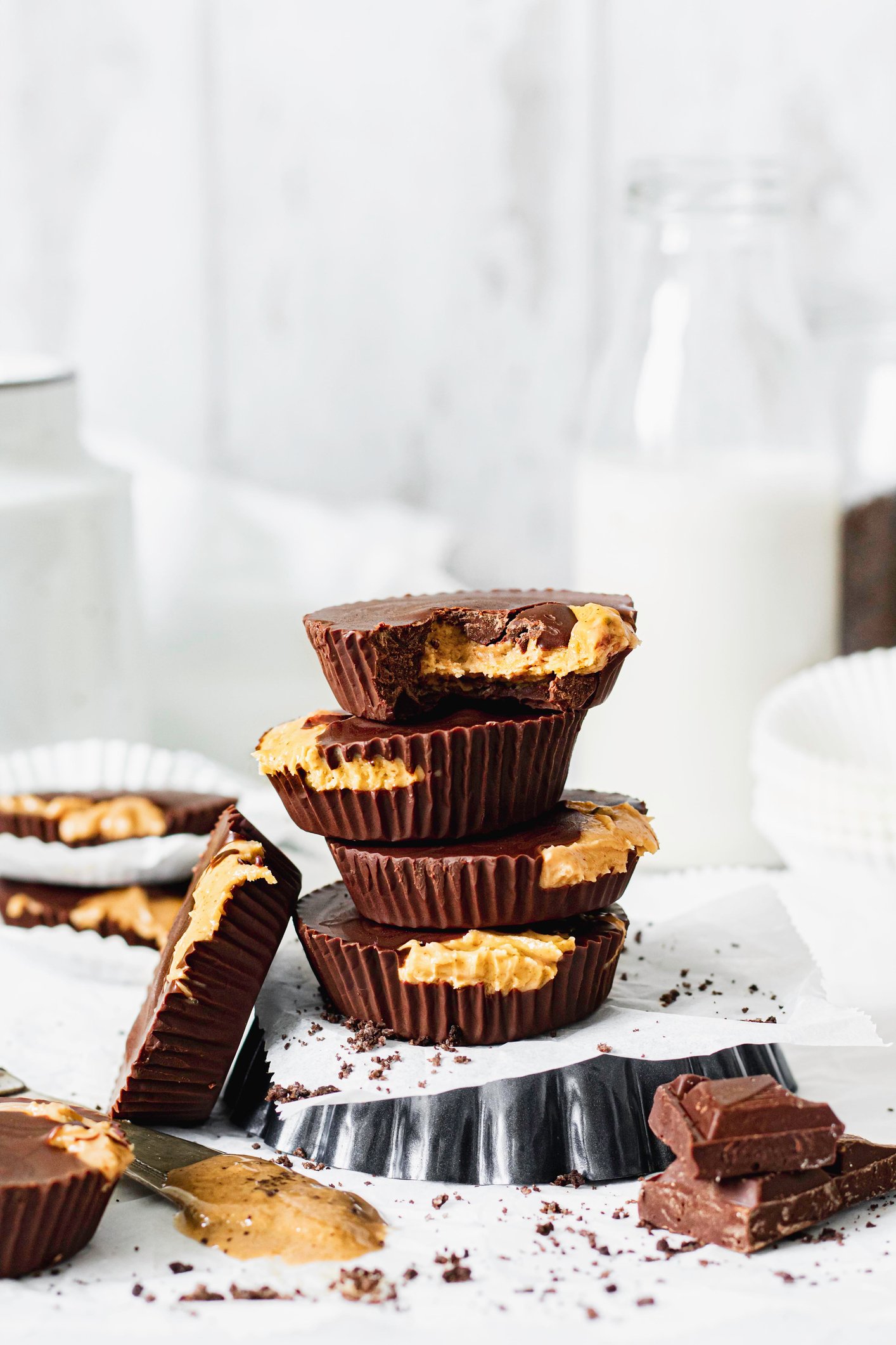Dark Chocolate Peanut Butter Cups (Healthy & Lunchbox-Friendly)