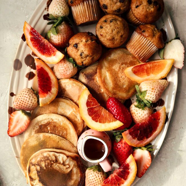 Easy Continental Breakfast Platter with Protein Pancakes