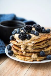 Buckwheat Pancakes with Blueberries & Blackberries