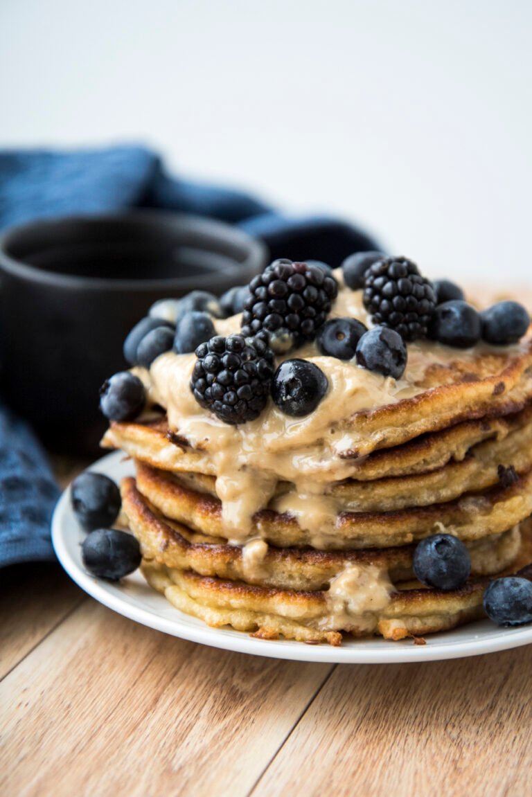 Buckwheat Pancakes with Blueberries & Blackberries