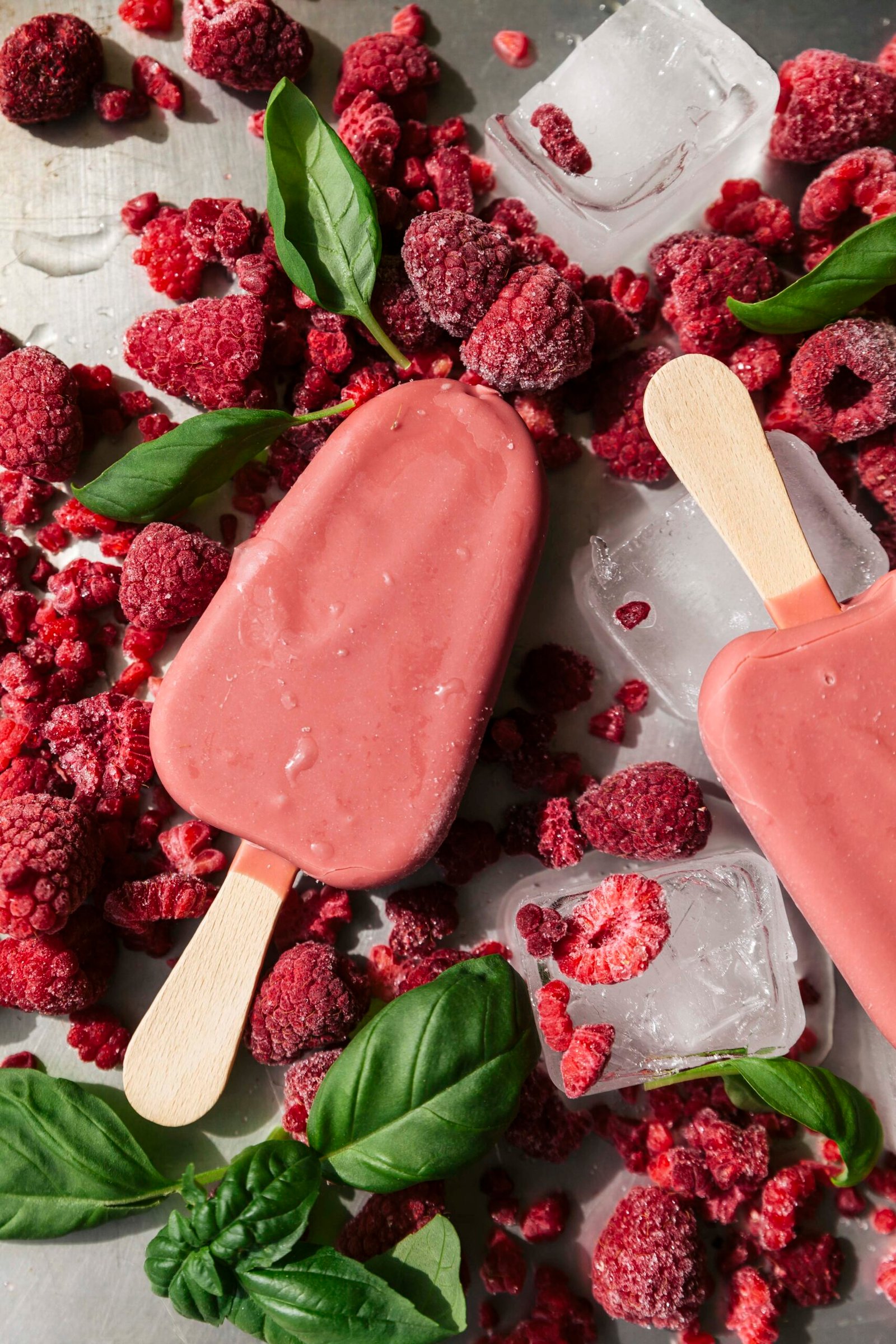 Strawberry Raspberry Yogurt Popsicles